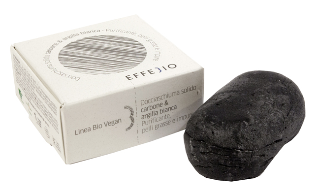 Effebio docciaschiuma solido carbone e argilla bianca 75 g