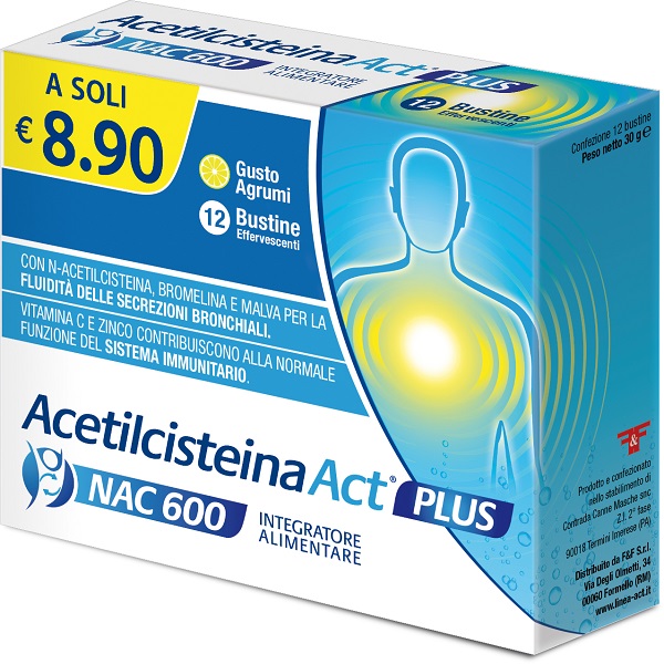 Acetilcisteina Act Plus Nac 600 12 Bustine