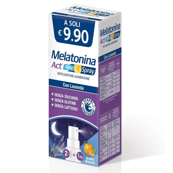 Melatonina Act Forte Spray Integratore per Rilassamento e Sonno 15 ml