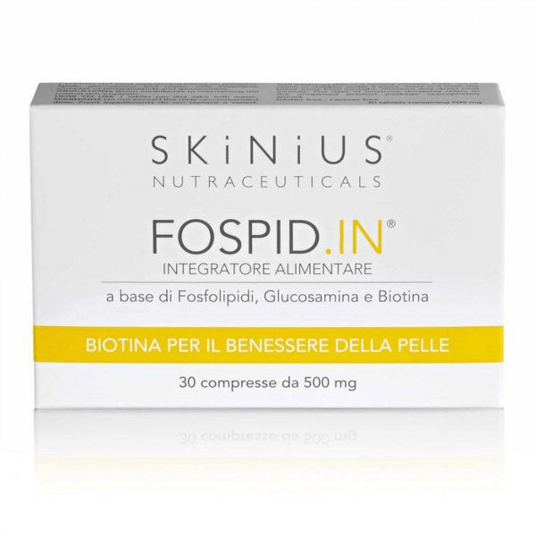 Skinus FosPid-In Integratore Alimentare con Fosfolipidi, Glucosamina e Biotina per il Benessere della Pelle 30 Compresse