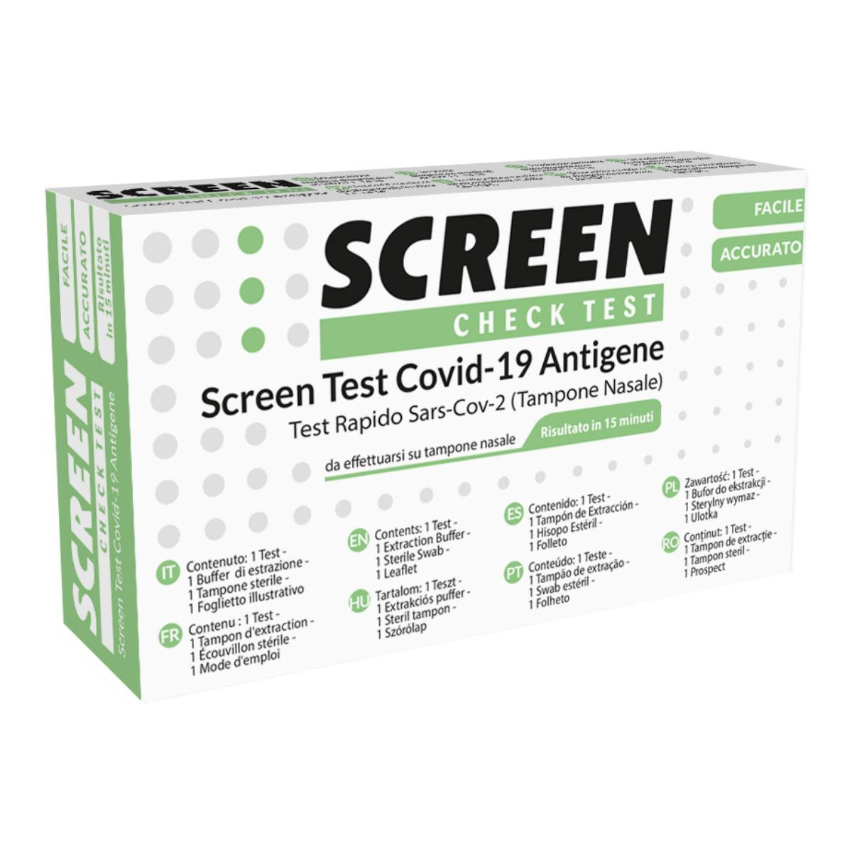 Screen Test Autodiagnostico Antigenico Rapido Covid-19 Sars-Cov-2 Tamponi Nasali Selftest Covid Antigene 1 pz Altro — confronto prezzi