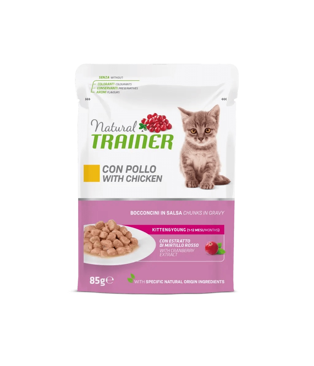 Trainer Gatto Natural Kitten&amp;Young Pollo 85 Gr