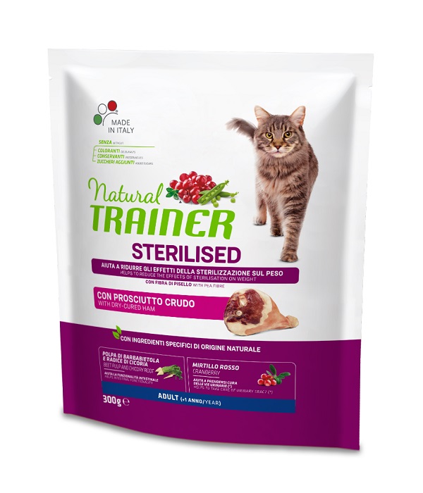 Trainer Gatto Natural Adulto Sterilizzato Prosciutto Crudo 300 Gr