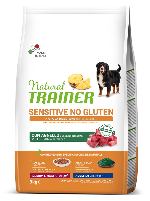 Natural Trainer Dog Sensitive Adult Medium/maxi Lamb 3 Kg No Gluten — confronto prezzi