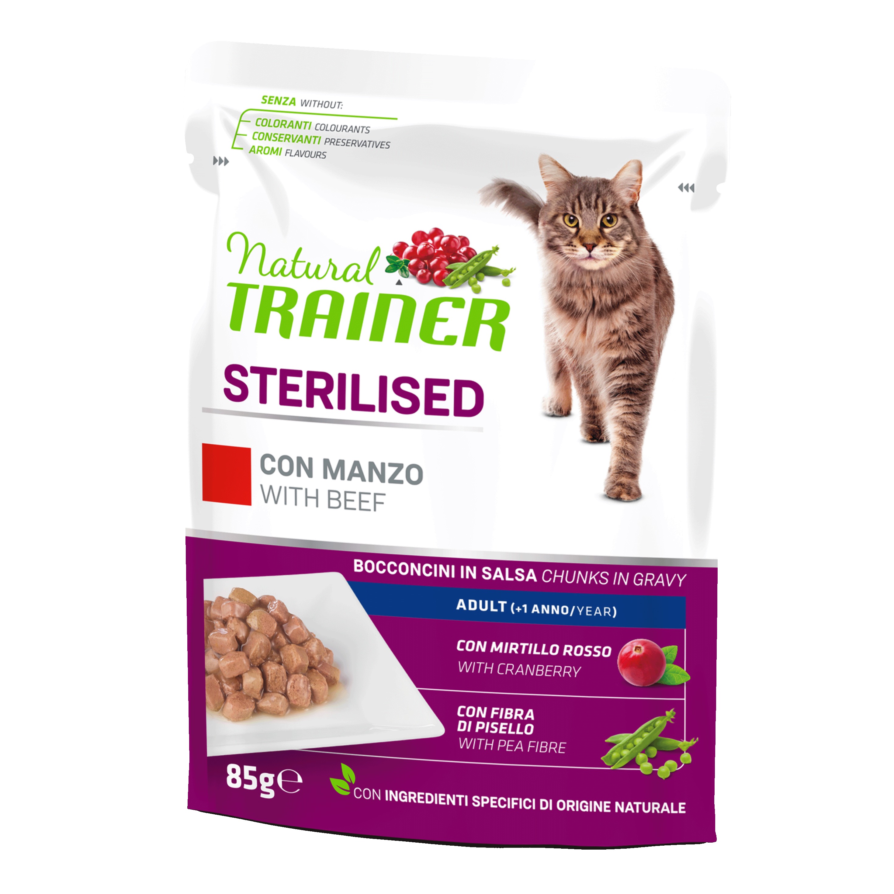 Trainer Gatto Natural Adulto Sterilizzato Manzo 85 Gr