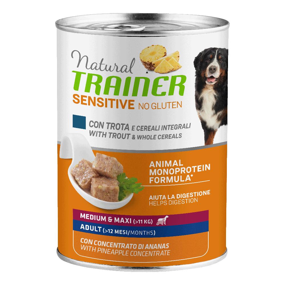 Trainer Cane Natural Sensitive Adulto Medium&amp;Maxi Trota &amp; Cereali 400 Gr