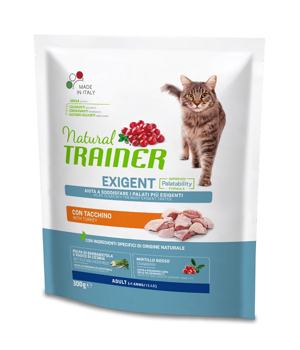 TRAINER NATURAL GATTO EXIGENT APPETITO DIFFICILE STERILIZED ADULT TACCHINO 300GR