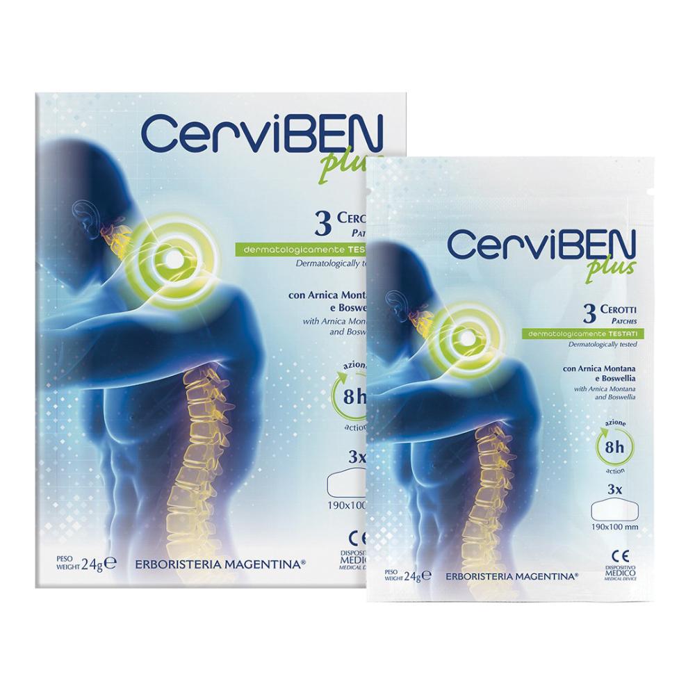 Erboristeria Magentina Cerviben Plus Dolori Muscolari e Scheletrici 3 Cerotti