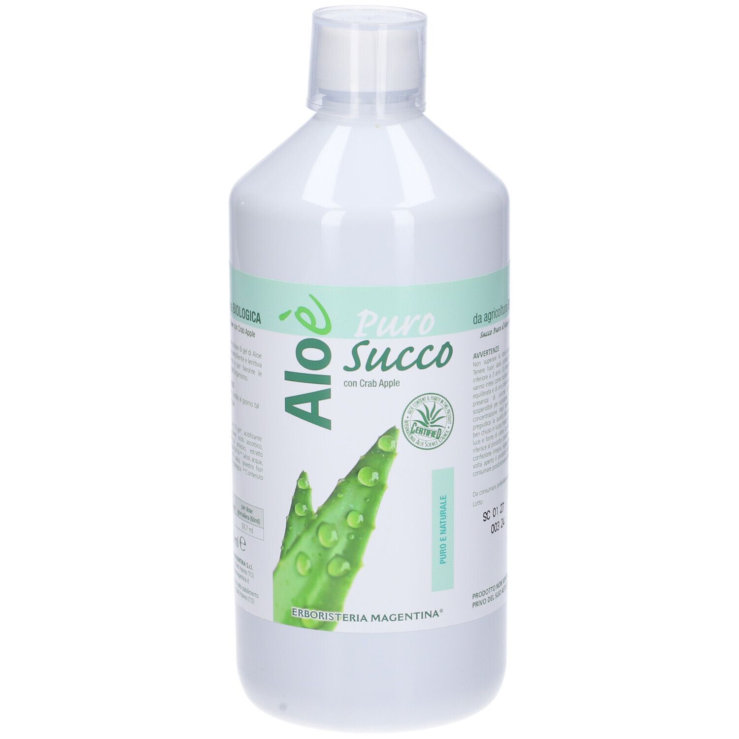 Aloe Succo Puro Biologico Rigenerante E Lenitivo Per Il Sistema Digerente 1 Litro — confronto prezzi