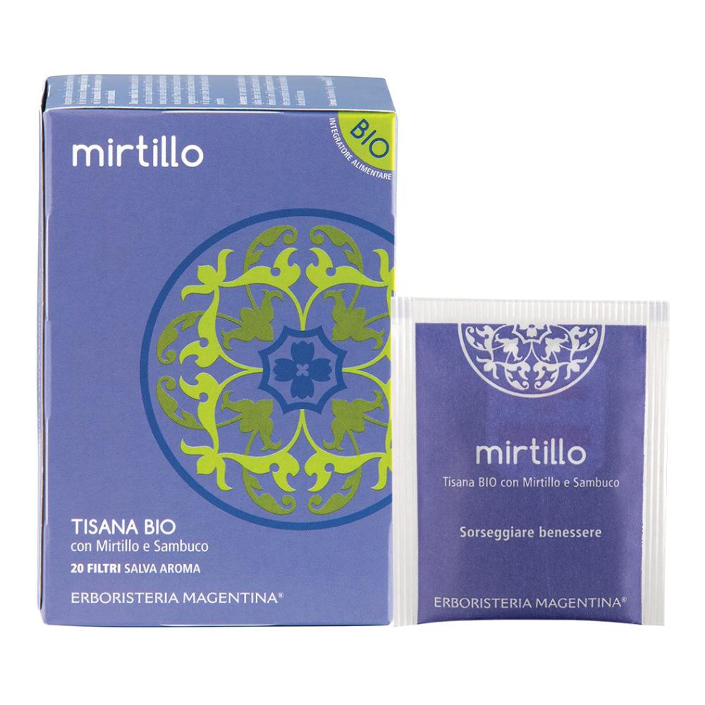 Erboristeria Magentina Tisane BIO - Tisana Mirtillo Antiossidante Vie Urinarie Drenaggio, 20 Filtri — confronto prezzi