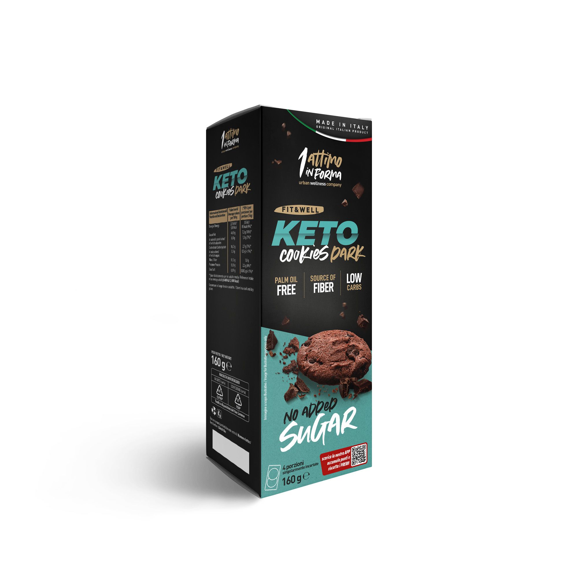 1attimoinforma Keto Cookies al Cacao Proteici 14%; Con Scaglie di Cioccolato Fondente 160 g — confronto prezzi