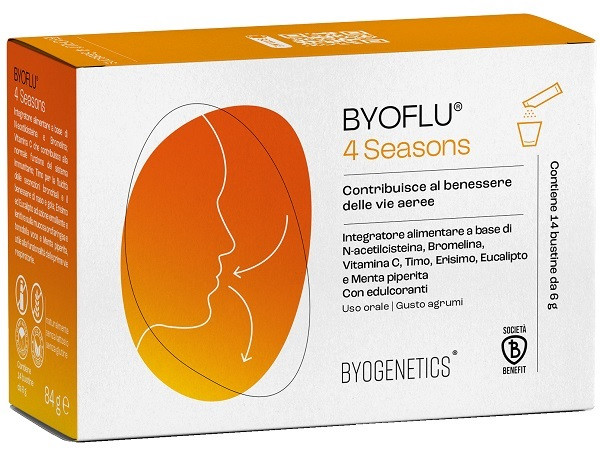 Byoflu 4 Seasons Integratore Per Il Benessere Delle Vie Aeree 14 Bustine