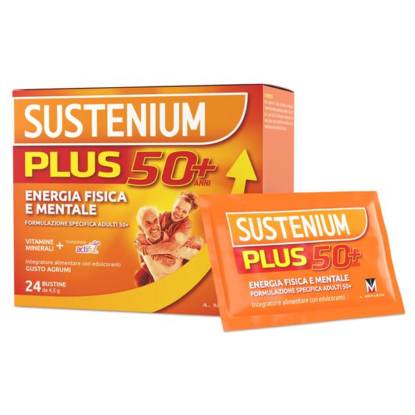 Sustenium Plus 50+ Integratore Per Energia Fisica e Mentale 24 Bustine