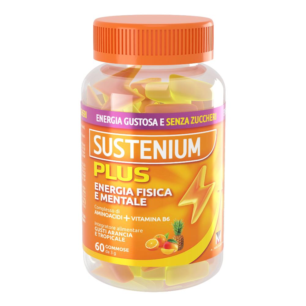 A. Menarini Sustenium Plus - Integratore con aminoacidi, vitamina B6 e zinco, 60 gommose