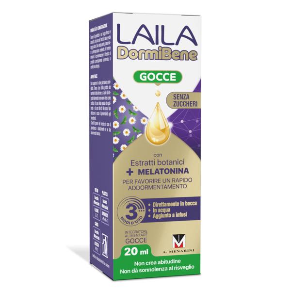 Laila DormiBene Gocce +Melatonina Integratore Per il Sonno 20 ml