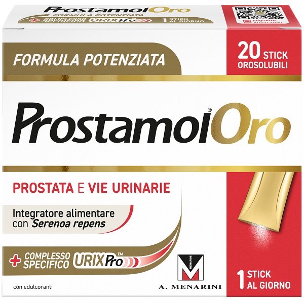 ProstamolOro 20 Stick Orosolubili Integratore per Prostata e Vie Urinarie Formula Potenziata