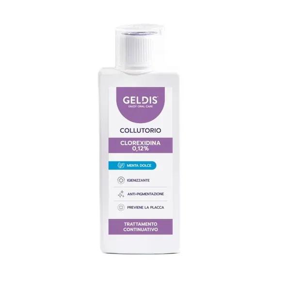 Geldis Clorexidina 0,12% 200 ml Menta Collutorio Trattamento Antiplacca per Gengive Sanguinanti e Afte