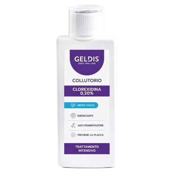 Geldis Clorexidina 0,20% 200 ml Menta Collutorio Azione Intensiva Post-Chirurgica Idratante senza Alcol