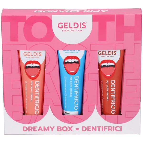 Geldis Dreamy Box Dentifricio Cannella + Menta Pesca 3x30 ml