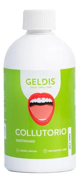 Geldis Collutorio Gusto Mela Verde 500 ml Soluzione Idratante e Rinforzante con Fluoro ed Equiseto