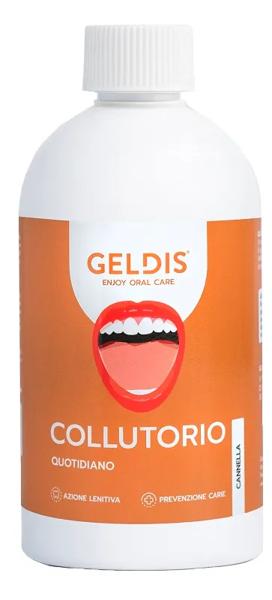 Geldis Collutorio Protettivo e Lenitivo Gusto Cannella 500 ml Trattamento Quotidiano Anti-Carie con Fluoro e Aloe Vera