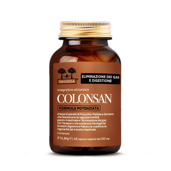 Salugea Colonsan Formula Potenziata Integratore per l'Eliminazione dei Gas 60 Capsule