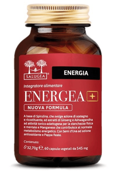 Salugea Energea+ Integratore a Base di Spirulina per Stanchezza Fisica e Mentale 60 Capsule