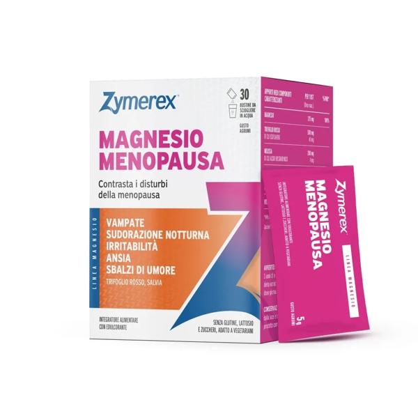 Zymerex Magnesio Menopausa 30 Bustine Gusto Agurmi Integratore per Disturbi della Menopausa