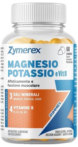 Zymerex Magnesio Potassio e Vit B6 Integratore Per Riduzione Stanchezza, Affaticamento e Funzione Muscolare 60 Gummies