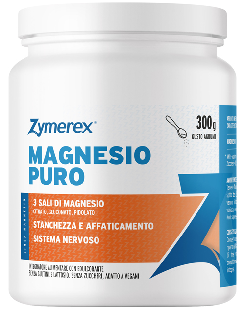 Zymerex Magnesio Puro - Integratore in polvere per stanchezza e affaticamento, 300 g
