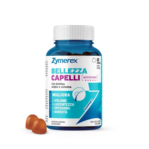 Zymerex Bellezza Capelli 60 Gummies per Volume e Lucentezza con Biotina
