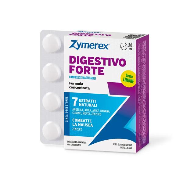 Zymerex Digestivo Forte Limone 20 Compresse Masticabili per Digestione e Nausea