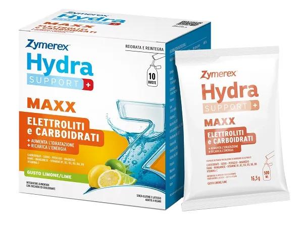 Zymerex Hydra Support Maxx Integratore di Vitamine e Sali Minerali 10 Bustine Gusto Limone