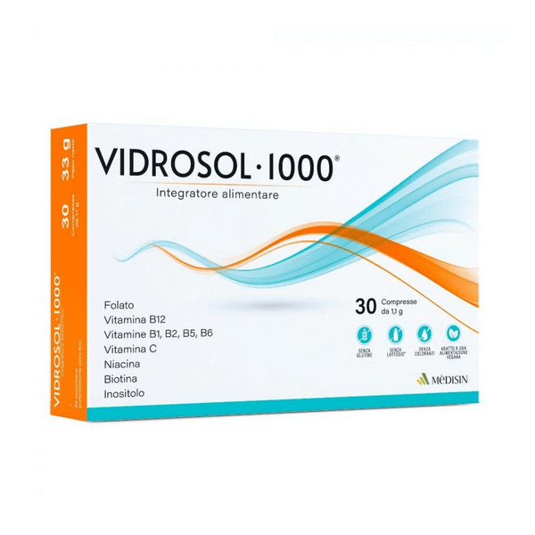 Vidrosol 1000 30 Compresse Integratore Multivitaminico per Stanchezza Spossatezza e Affaticamento Psico-Fisico