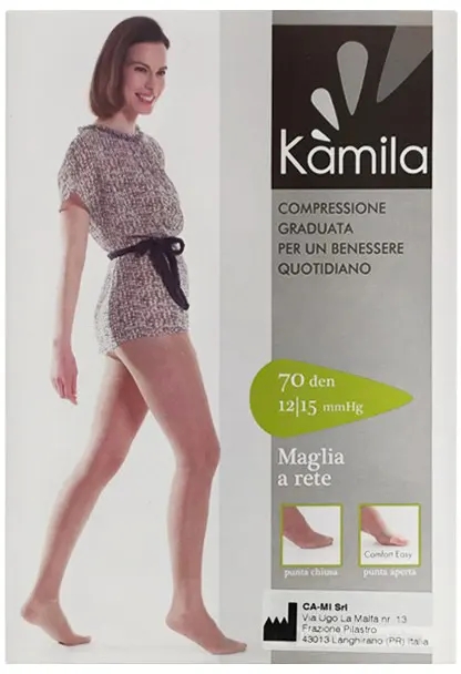 Kamila Bas Easy Collant A Compressione Graduata Maglia A Rete 70 Denari 12-15 Mmhg Colore Playa Taglia 4