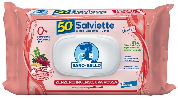 Sano e bello salviette detergenti zenzero incenso &amp; uva rossa 50 pezzi