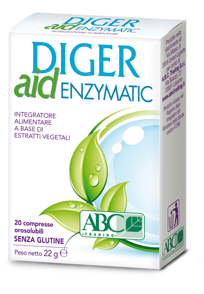 Diger Aid Enzymatic Integratore Digestivo Con Estratti Vegetali 20 Compresse