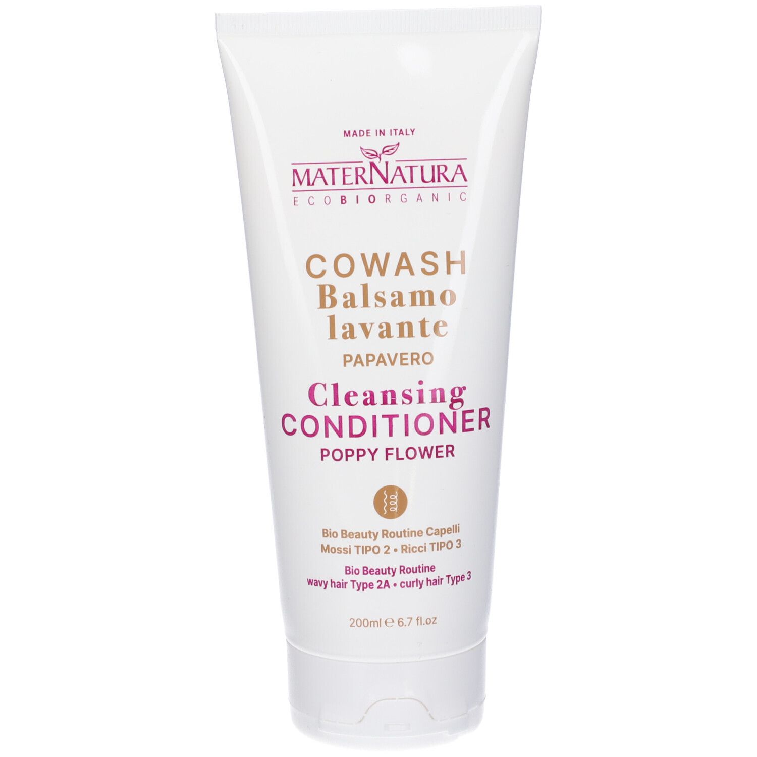 MaterNatura Cowash Capelli ai Fiori di Papavero 200 ml Balsamo per capelli