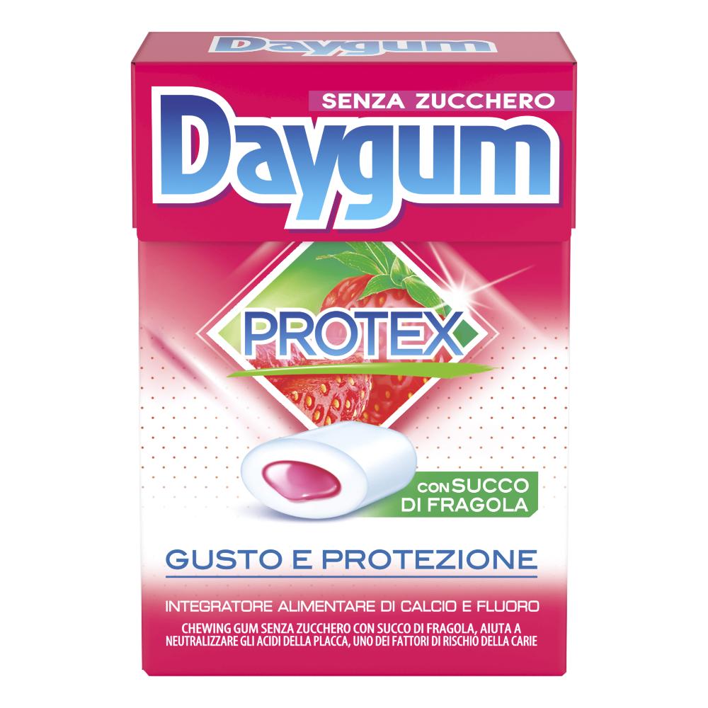 Daygum Protex Chewing Gum Con Succo di Fragola, 30g