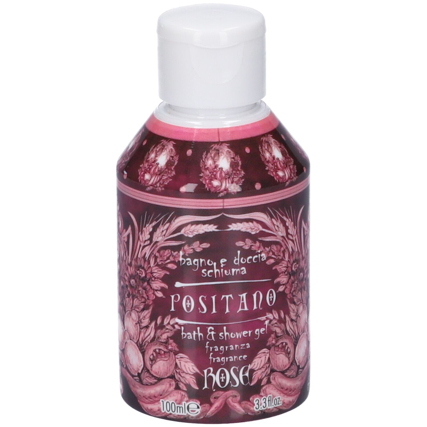 Rudy Profumi Bagno Docciaschiuma Linea Positano Rosa Damascena 100 ml Schiuma da bagno