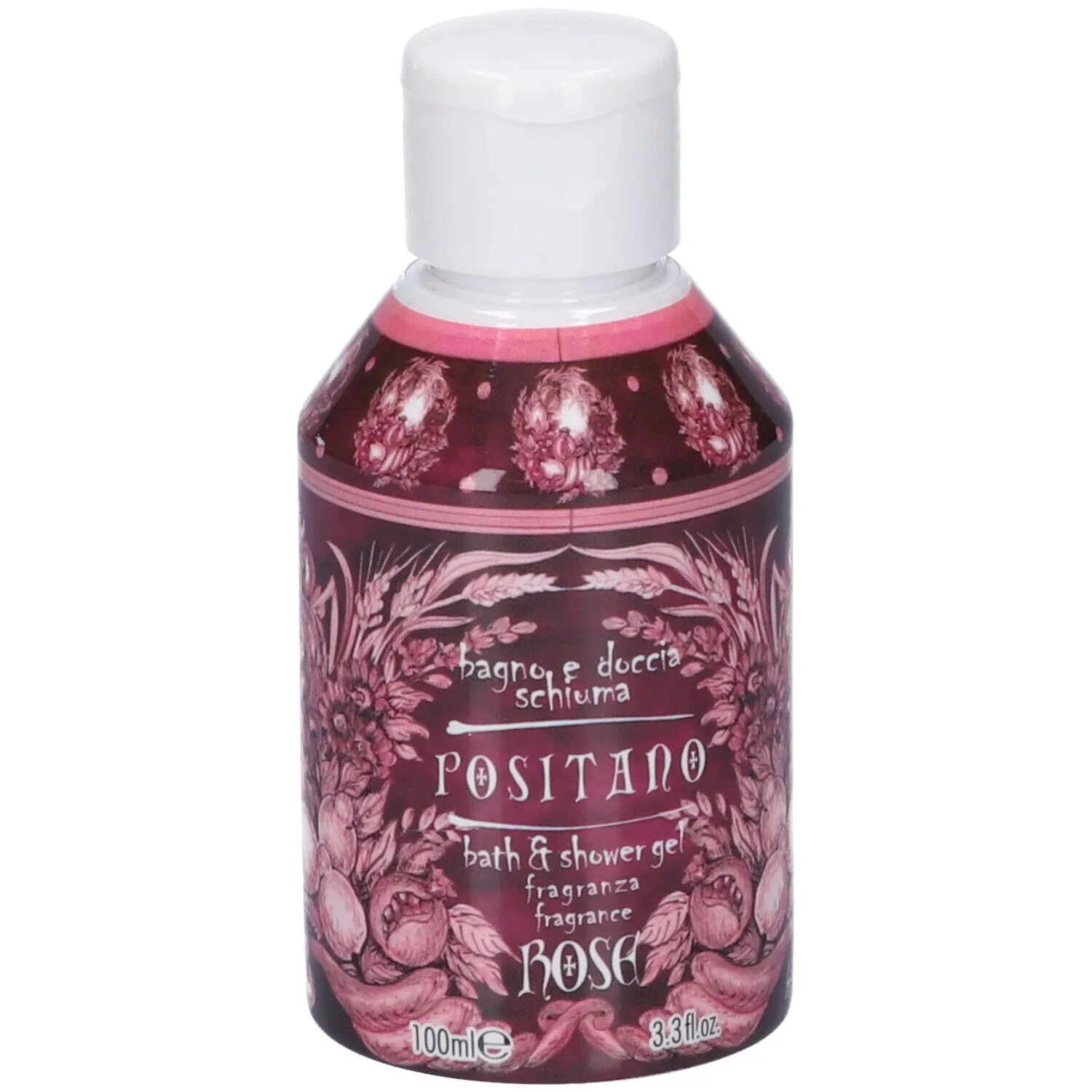 Rudy Profumi Bagno Docciaschiuma Linea Positano Rosa Damascena 100 ml Schiuma da bagno