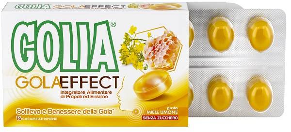 Golia Gola Effect Integratore Alimentare per la gola Limone Miele, 16 caramelle — confronto prezzi