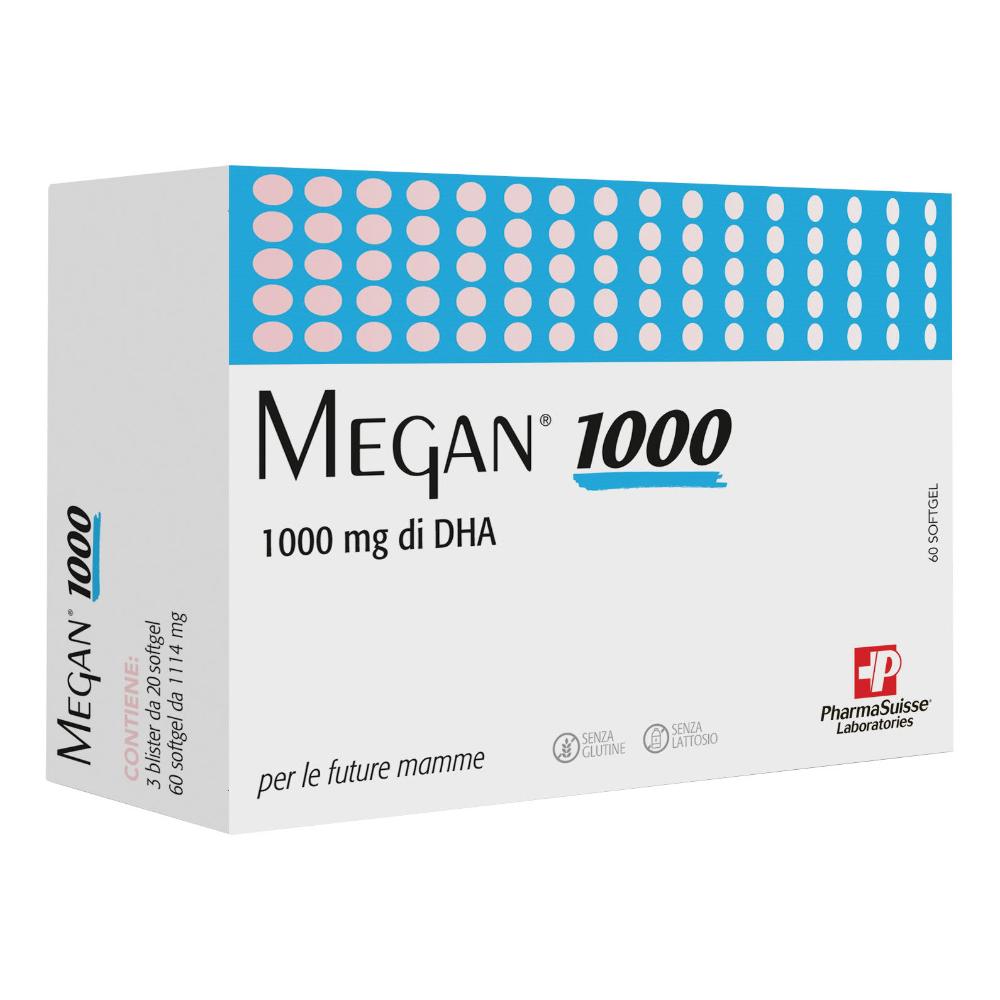 Pharmasuisse Megan 1000 - Integratore megan 1000 softgel con DHA per la gravidanza, 60 perle — confronto prezzi
