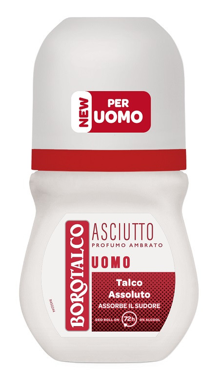 BOROTALCO - Asciutto - Profumo Ambrato Uomo - Deodorante 50 ml Roll-On