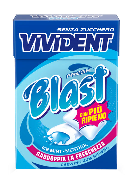 Vivident Blast Blue Chewing Gum Senza Zucchero, 30g