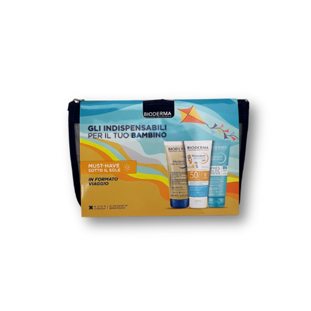 Bioderma Travel Kit Summer Kids 2025 - Kit protezione solare e cura pelle bambini, SPF 50+