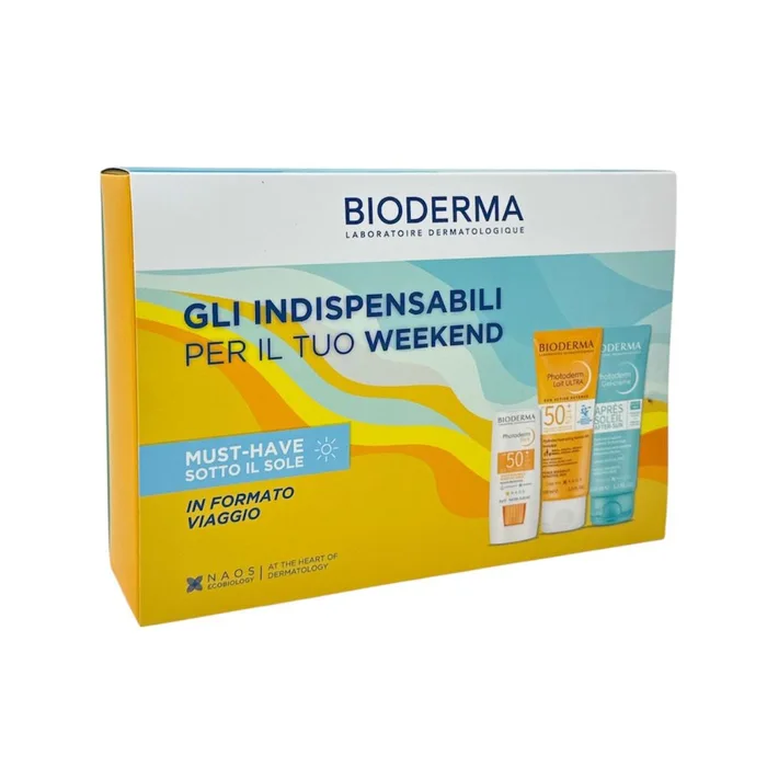 Bioderma Kit Gli Indispensabili per il Tuo Weekend Photoderm Stick SPF50+ + Latte Solare SPF50+ + Gel-Crema Doposole