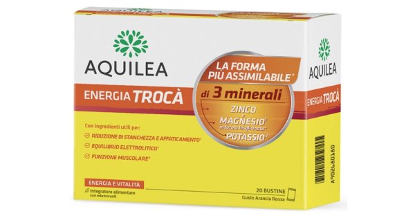 Aquilea Energia Trocà Integratore di Sali Minerali Contro Stanchezza e Affaticamento 20 Bustine