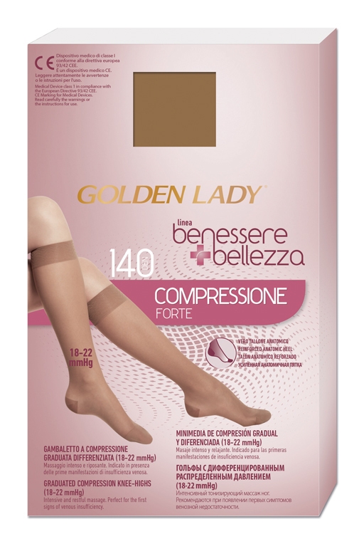Golden Lady Benessere & Bellezza - Gambaletto 140Den 18-22mmHg XL Dorè — confronto prezzi
