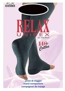 Solidea Relax Unisex 140 DEN Gambaletto Compressivo Punta Aperta Colore Naturale Taglia 3 L